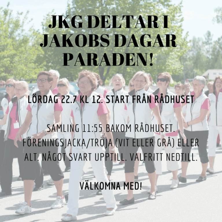 JKG deltar i paraden på lördagen!